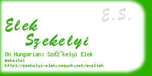 elek szekelyi business card